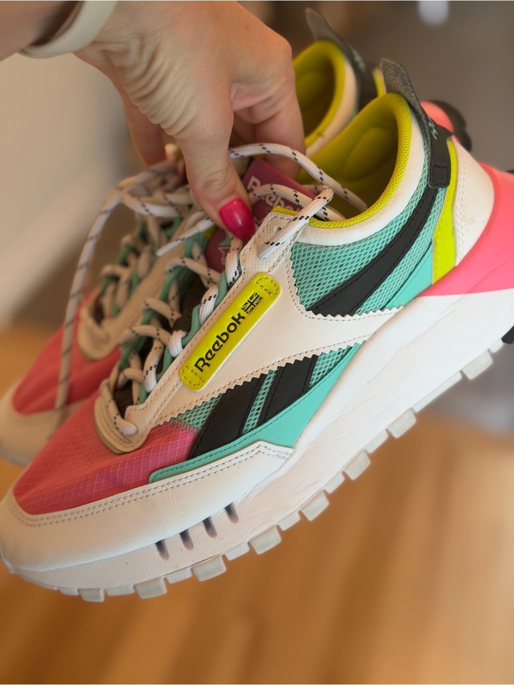 Reebok Women’s Classic Colorblock Runner - Pink/Teal/White 8.5